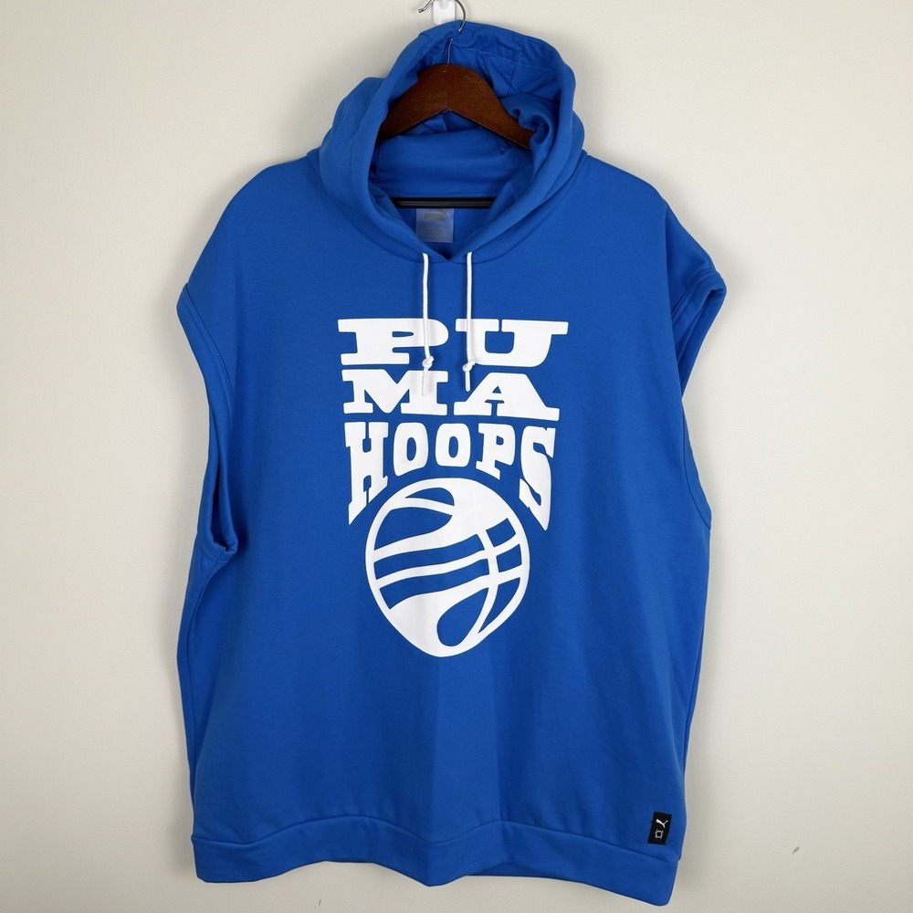 Puma Hoops Posterize 2.0 Sleeveless Hoodie Blue Big & Tall Size 3XLT NWT